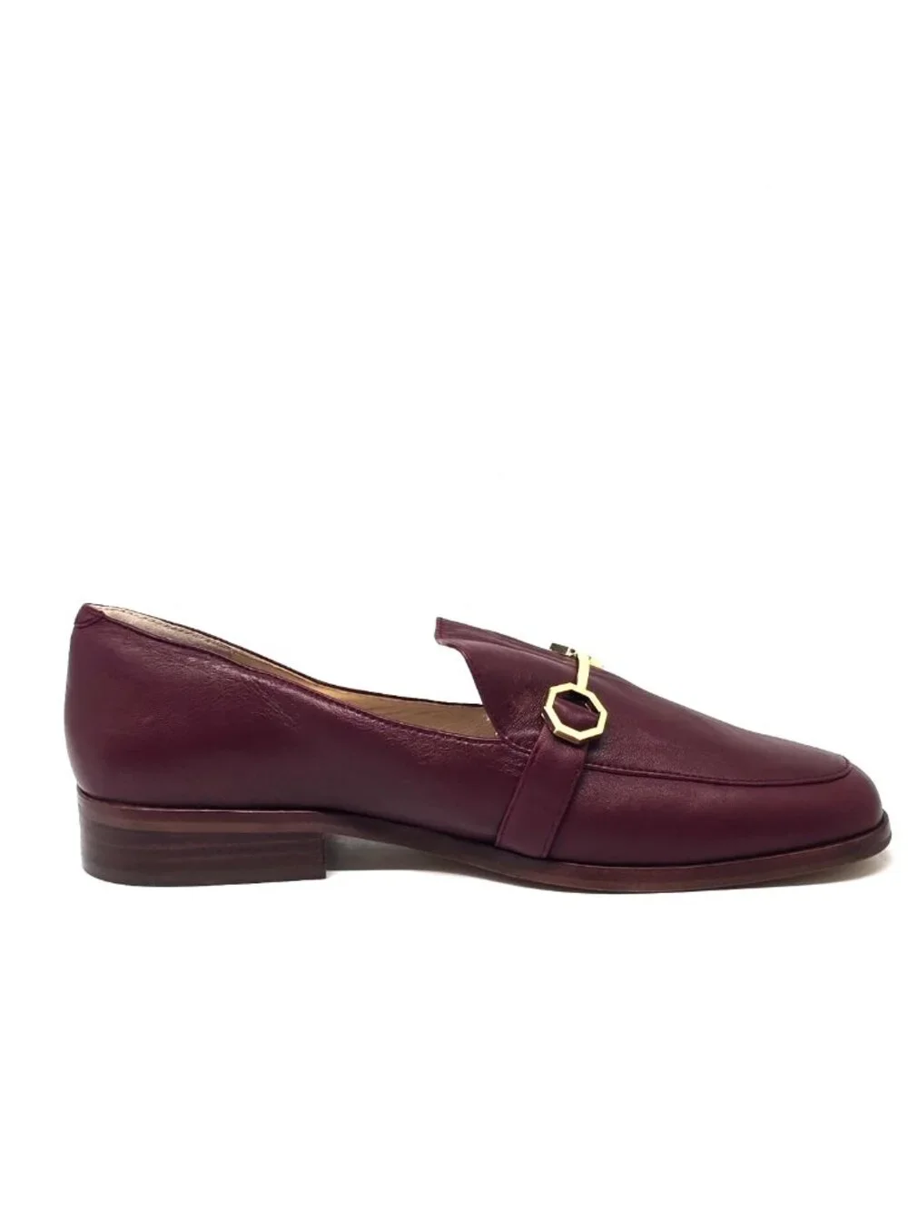 Louise et Cie Bayne Burgundy Leather Slip on Horse Bit Loafers Women's Size 8.5W